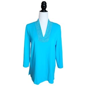 Jones Studio Cameo Blue Tunic